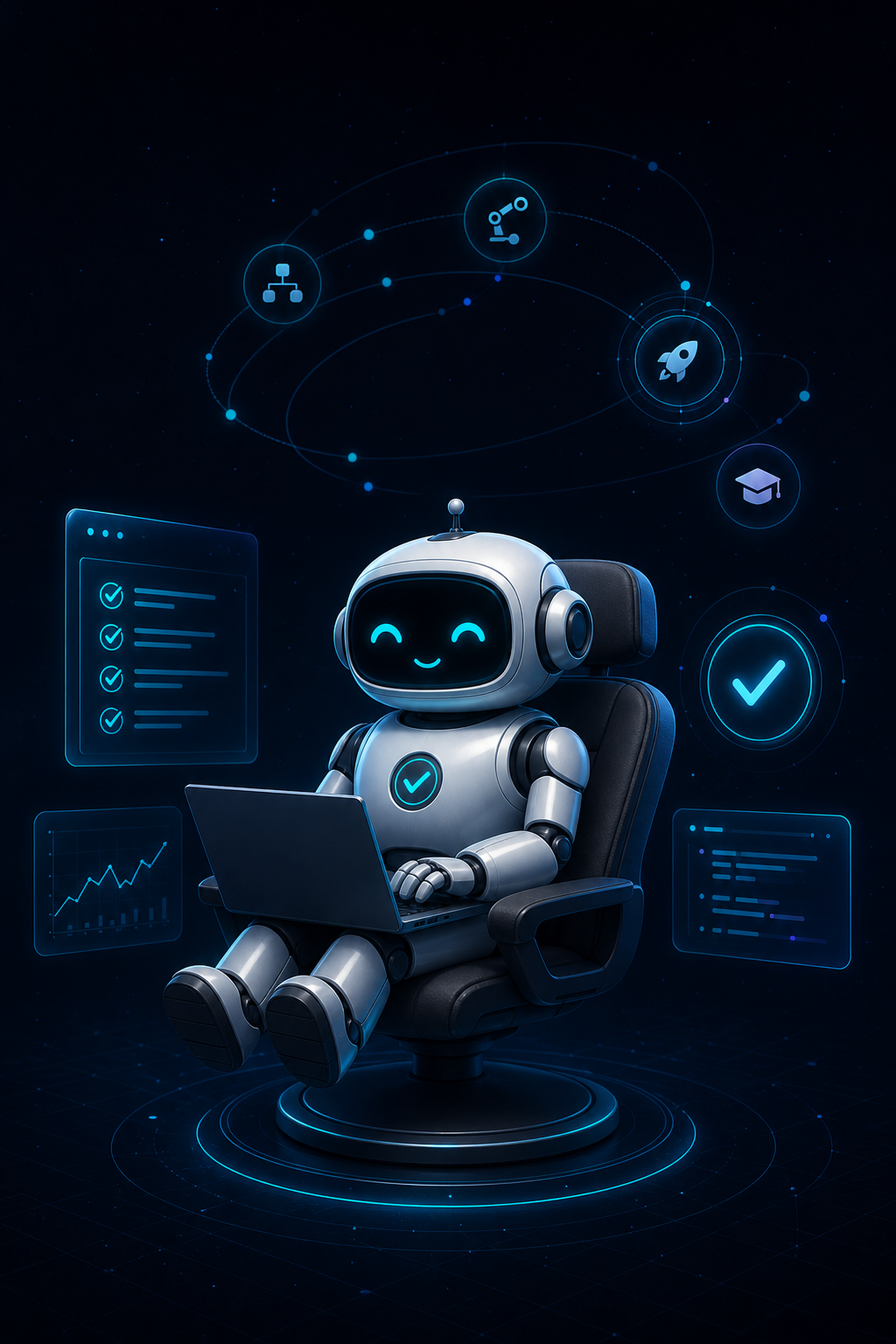 Robot QA sedang menjalankan pengujian otomatis